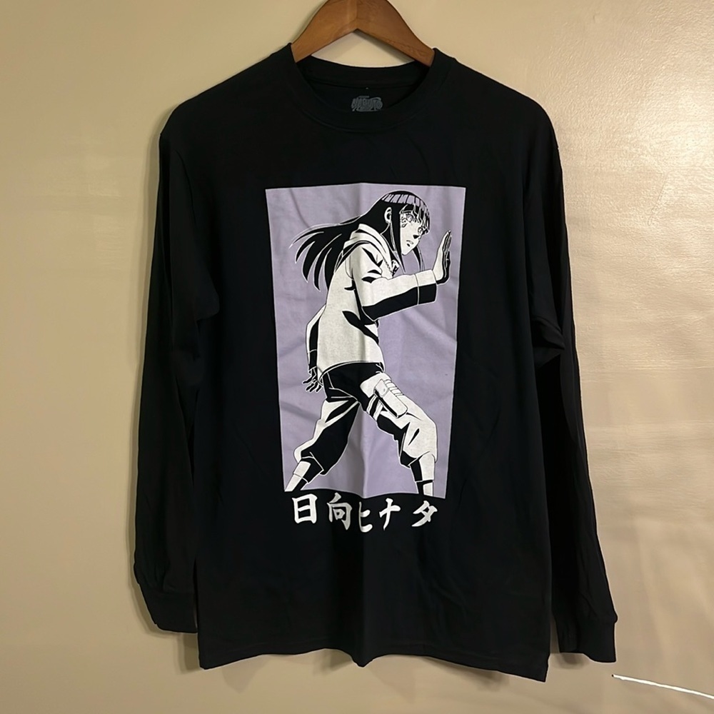 Spencer’s Naruto Shippuden Graphic T-Shirt Black Purple Long Sleeve Size Medium